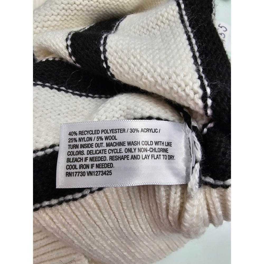 A New Day Womens Striped Crewneck Sweater Cream Black XS 018134774 - Picture 5 of 7
